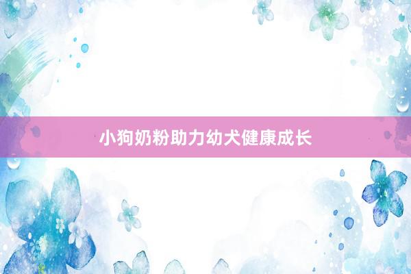 小狗奶粉助力幼犬健康成长